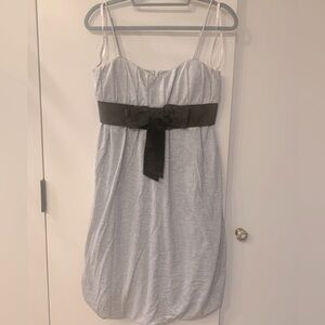 BCBGirls Silver Shimmer Bubble Hem Dress with Velvet Bow Small